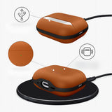 Tech-Protect Apple AirPods Pro (3. gen.) NaturalFit Kunstlæder Cover - Rem - Brun