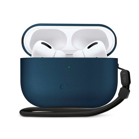 Tech-Protect Apple AirPods Pro (3. gen.) NaturalFit Kunstlæder Cover - Rem - Blå
