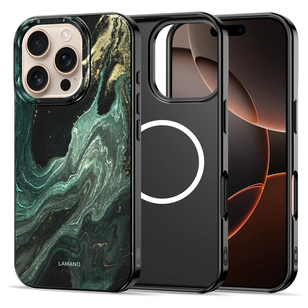 Tech-Protect iPhone 16 Pro Max Lamano Bagside Cover - MagSafe Kompatibel - Verde Aura