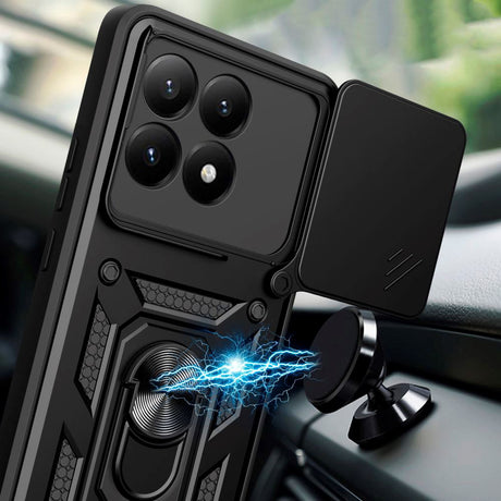 Xiaomi 15T Camshield m. Magnetisk Fingerring & Ståfunktion - Sort