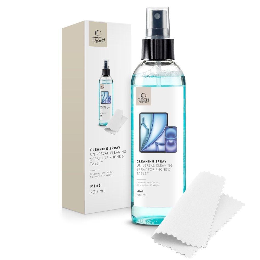 Tech-Protect Rengøringssæt m. Spray & Klud - Mint