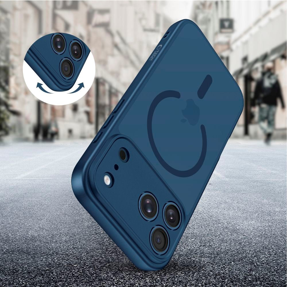 Tech-Protect iPhone 17 Pro BasicMag Hybrid Bagside Cover - MagSafe Kompatibel - Mat Blå