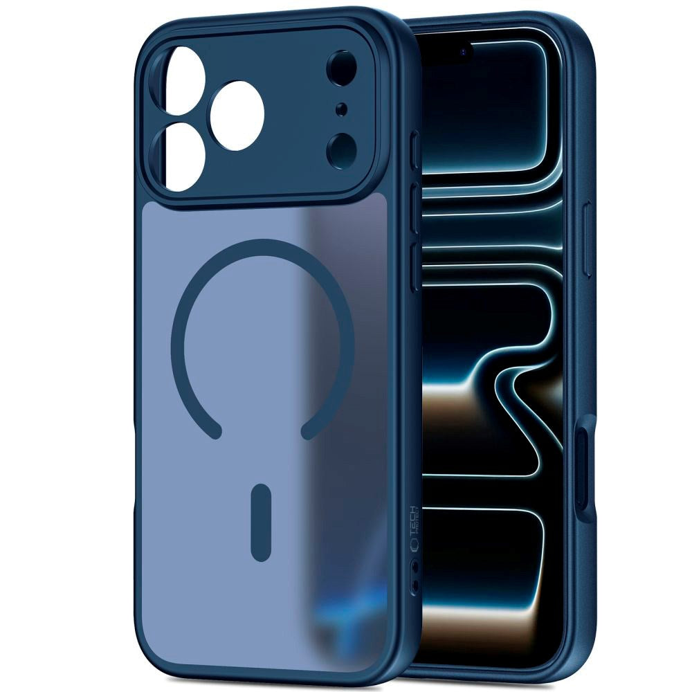 Tech-Protect iPhone 17 Pro Max BasicMag Hybrid Bagside Cover - MagSafe Kompatibel - Mat Blå
