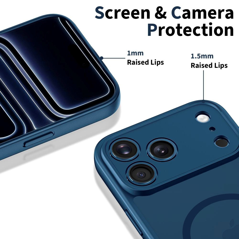 Tech-Protect iPhone 17 Pro Max BasicMag Hybrid Bagside Cover - MagSafe Kompatibel - Mat Blå