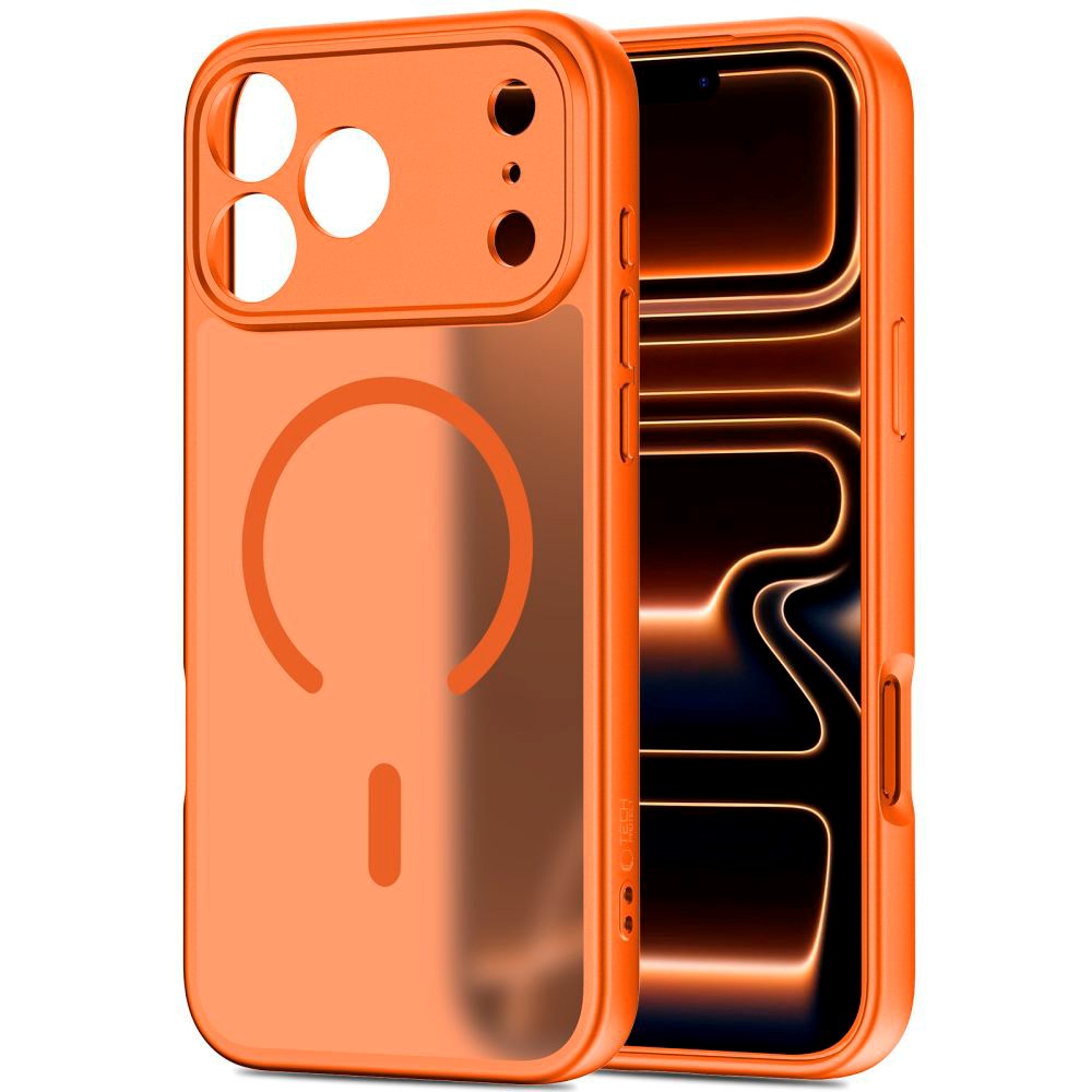 Tech-Protect iPhone 17 Pro Max BasicMag Hybrid Bagside Cover - MagSafe Kompatibel - Mat Orange