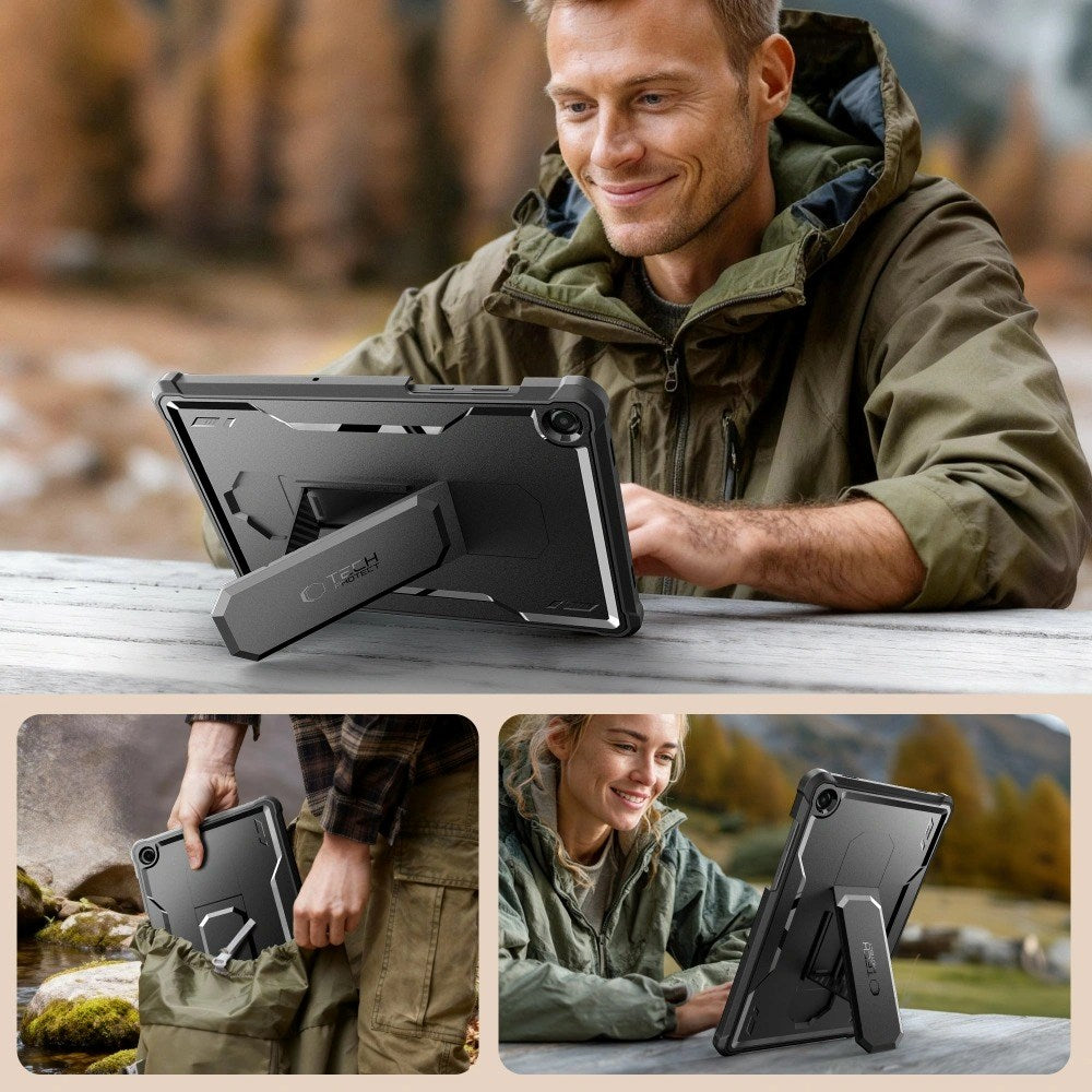 Samsung Galaxy Tab A11+ (Plus) / A9+ (Plus) Tech-Protect Kevlar Pro Tabletcover m. Indbygget Skærmbeskyttelse - Sort