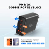 Tech-Protect Vægoplader m. 1 x USB-A & 3 x USB-C - 120W - Sort