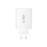Tech-Protect Vægoplader m. 1 x USB-A & 3 x USB-C - 140W - Hvid