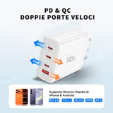 Tech-Protect Vægoplader m. 1 x USB-A & 3 x USB-C - 140W - Hvid