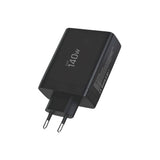 Tech-Protect Vægoplader m. 1 x USB-A & 3 x USB-C - 140W - Sort