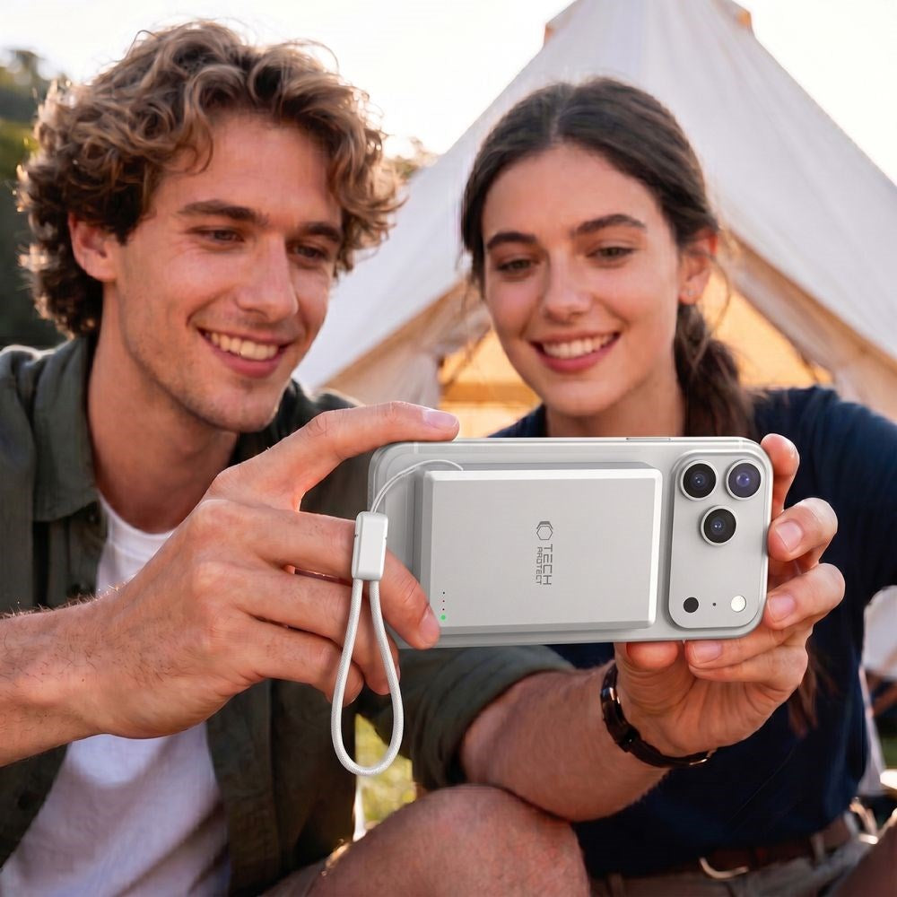 Tech-Protect PB40 LifeMag PowerBank m. 25W & 10.000mAh - MagSafe / Qi2 Kompatibel - Hvid