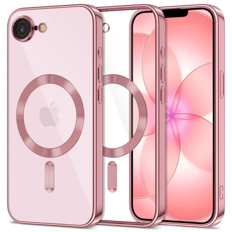 iPhone 17e / 16e Tech-Protect MagFlex Case - MagSafe Kompatibel - Gennemsigtig / Rose Gold