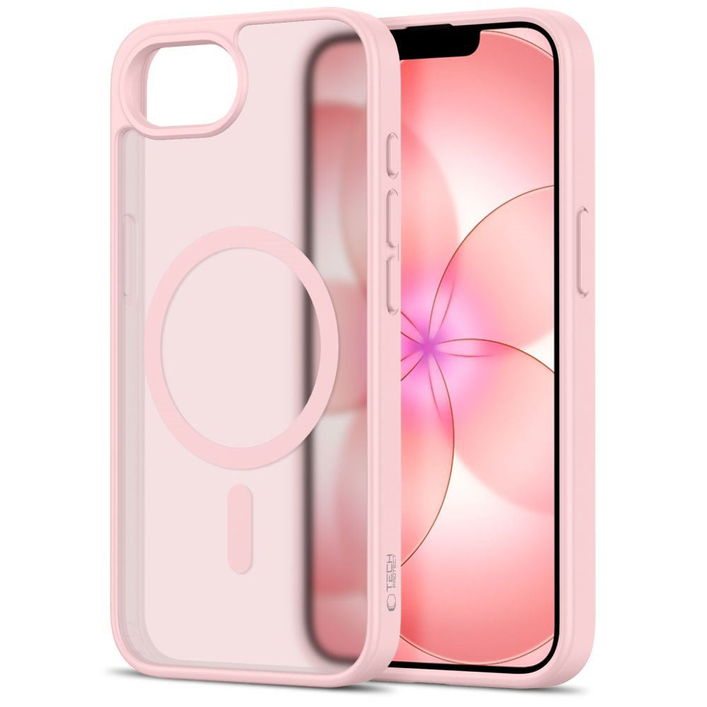 Tech-Protect iPhone 17e / 16e BasicMag Hybrid Bagside Case - MagSafe Kompatibel - Mat Lyserød