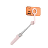 Tech-Protect L10S Bluetooth Tripod Selfie Stang - MagSafe Kompatibel - Lyserød / Sølv