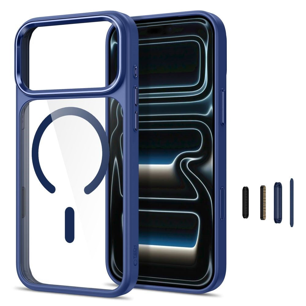 Tech-Protect iPhone 18 Pro Max / 17 Pro Max MagMat Mobil Cover - MagSafe Kompatibel - Gennemsigtig / Blå