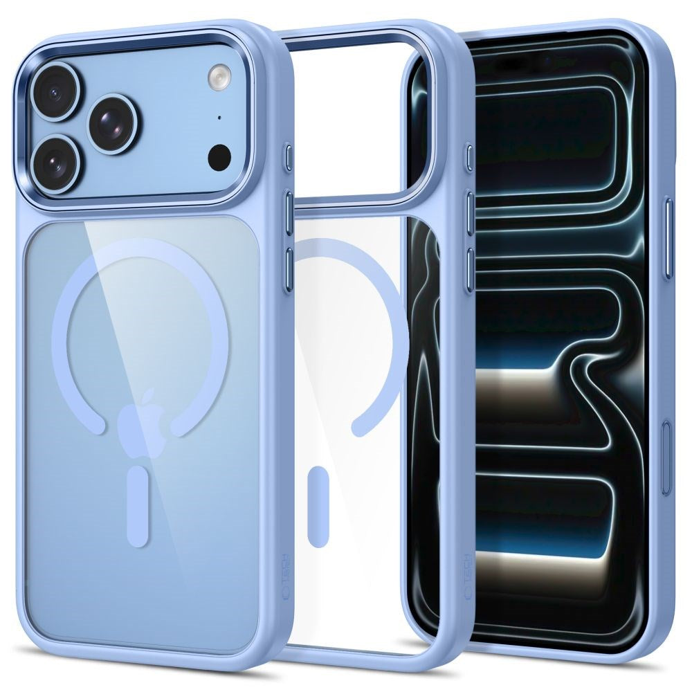 Tech-Protect iPhone 18 Pro Max / 17 Pro Max MagMat Mobil Cover - MagSafe Kompatibel - Gennemsigtig / Blå