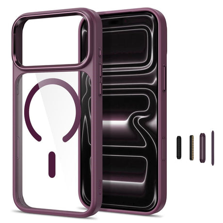 Tech-Protect iPhone 18 Pro / 17 Pro MagMat Mobil Cover - MagSafe Kompatibel - Gennemsigtig / Rød