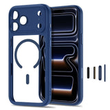 Tech-Protect iPhone 18 Pro Max / 17 Pro Max MagPeak Mobil Cover - MagSafe Kompatibel - Mørkeblå / Gennemsigtig