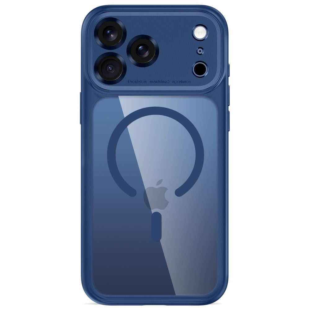 Tech-Protect iPhone 18 Pro / 17 Pro MagPeak Mobil Cover - MagSafe Kompatibel - Mørkeblå / Gennemsigtig