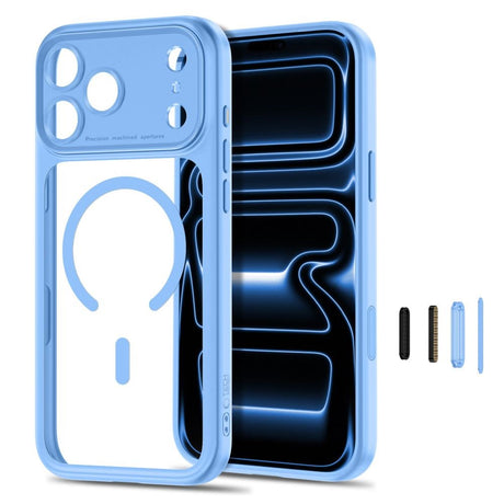 Tech-Protect iPhone 18 Pro / 17 Pro MagPeak Mobil Cover - MagSafe Kompatibel - Lyseblå / Gennemsigtig