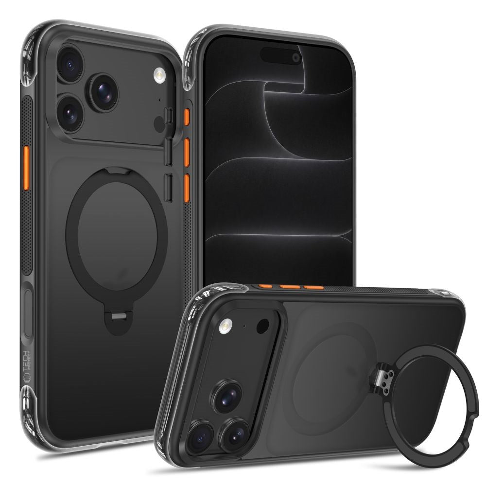 Tech-Protect iPhone 18 Pro Max / 17 Pro Max MagAir Stand Mobil Cover m. Kickstand - MagSafe Kompatibel - Mat Sort
