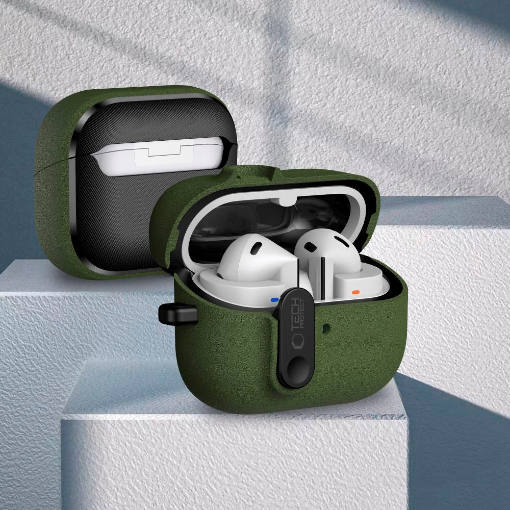Tech-Protect Samsung Galaxy Buds 3 / 3 Pro / 3 FE Slim Hook Cover - Karabinhage - Grøn