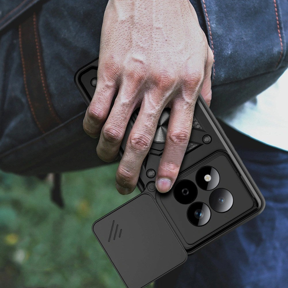 Xiaomi Redmi Note 15 Pro Tech-Protect Camshield m. Fingergreb & Ståfunktion - Sort