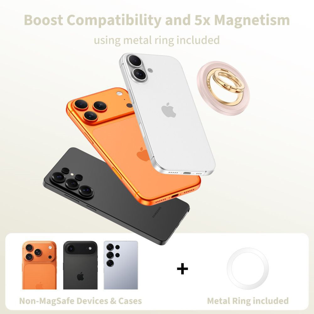 Tech-Protect Lamano Mobil Ring - MagSafe Kompatibel - Lyserød / Guld