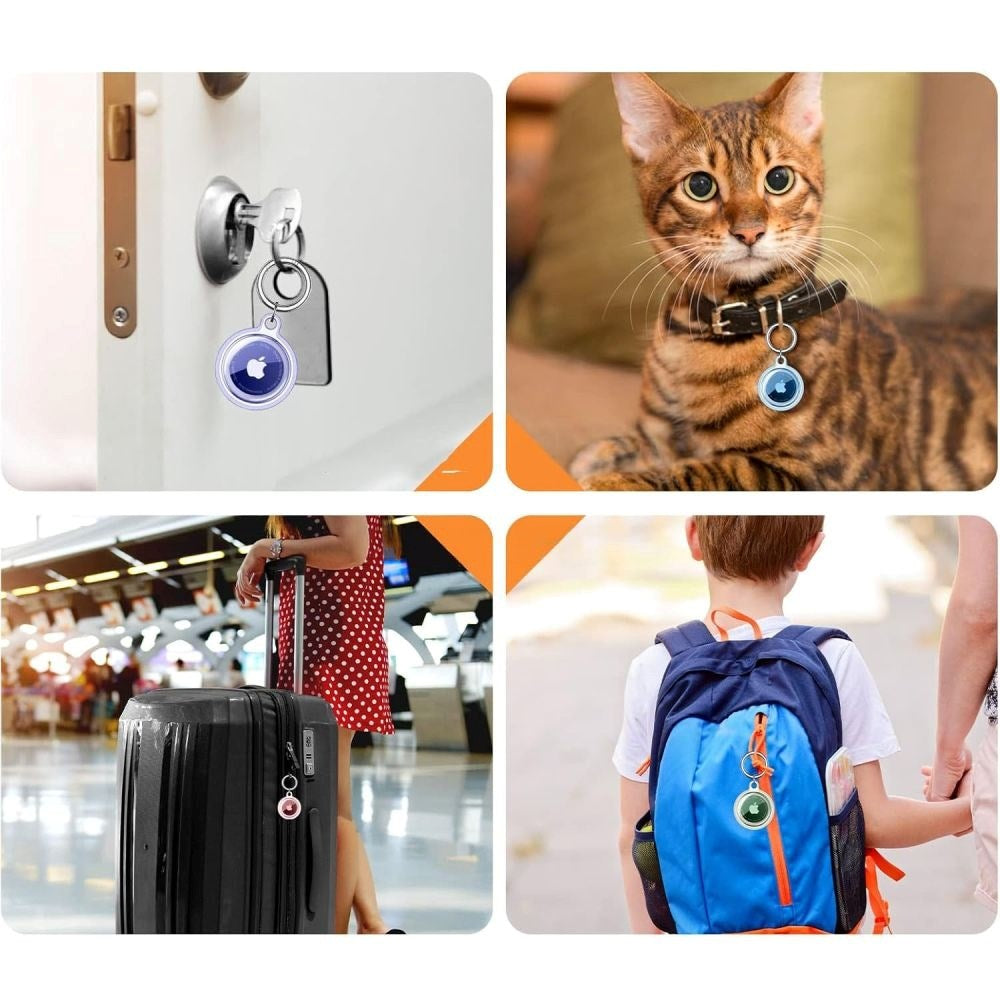 Tech-Protect Apple AirTag Icon Case m. Karabinkrok - 4 stk. - Gjennomsiktig