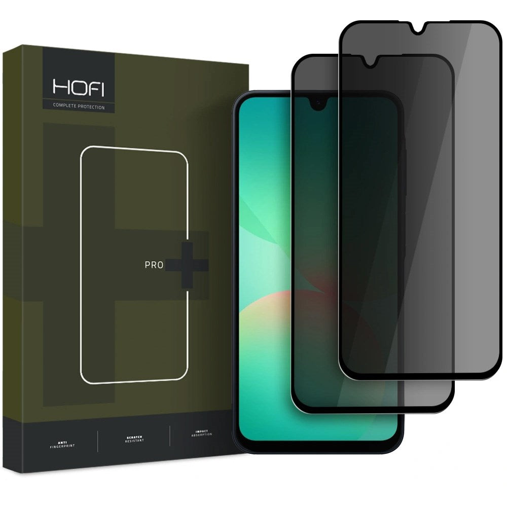Hofi Anti Spy Glass Pro+ Skjermbeskytter i herdet glass - Samsung Galaxy A16 / A26 (5G) - Personvernfunksjon - 2 stk - Gjennomsiktig