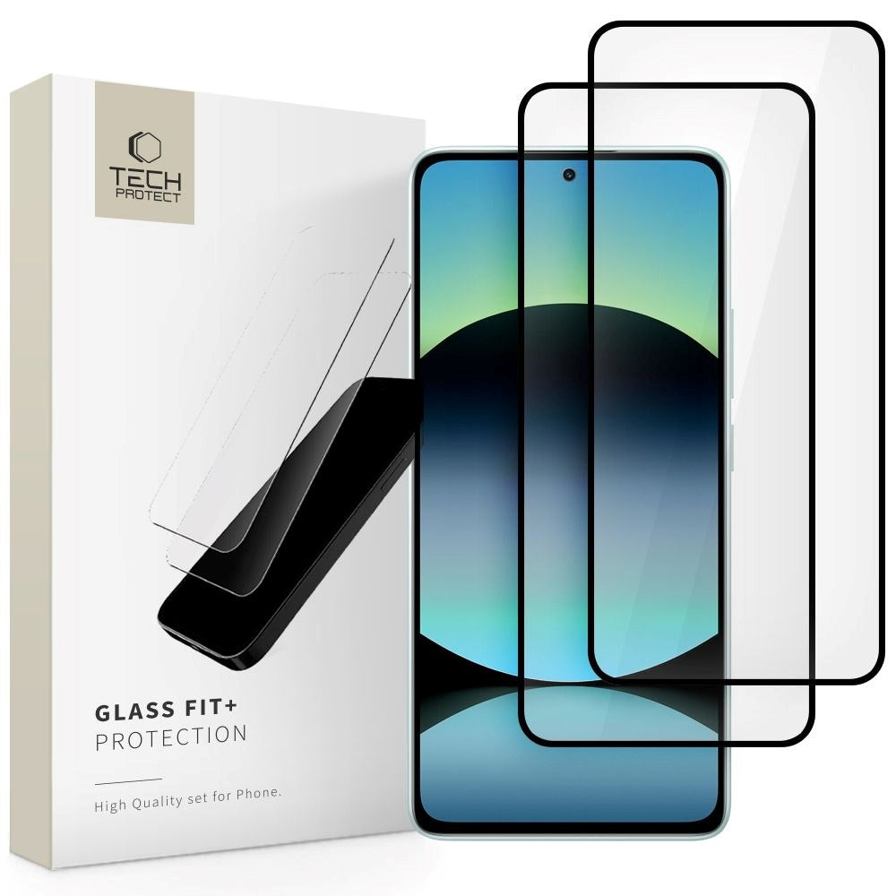 Tech-Protect Xiaomi Redmi Note 14 (4G) / (5G) Glass Fit+ - Beskyttelsesglass - 2 stk. - Gjennomsiktig