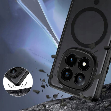 Tech-Protect MagMat plastdeksel - Xiaomi Redmi Note 14 Pro (5G) - MagSafe-kompatibel - Gjennomsiktig / svart