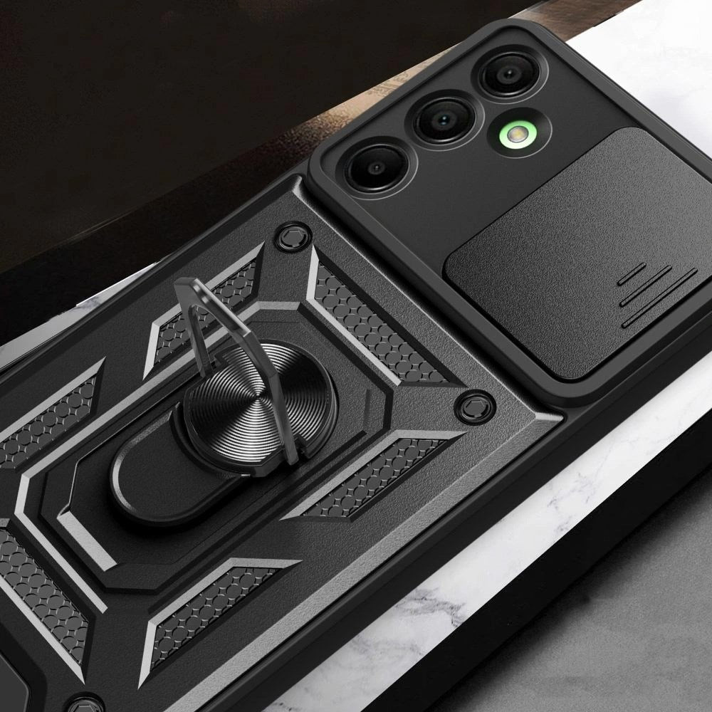 Samsung Galaxy A26 (5G) Tech-Protect Camshield-deksel m. Magnetisk fingerring og stativfunksjon - svart