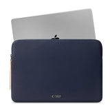 Tech-Protect MacBook / Laptop 15-16" Computer Sleeve i Kunstlæder - Foret Inderside - Navy Blue