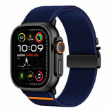 Apple Watch (42 / 44 / SE / 45 / 46 / 49mm) - Tech-Protect Nylon Rem m. Metallås - Blå