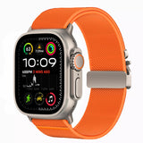 Apple Watch (42 / 44 / SE / 45 / 46 / 49mm) - Tech-Protect Nylon Rem m. Metallås - Orange