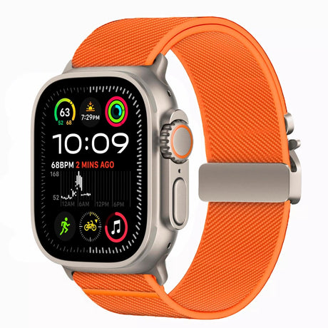 Apple Watch (42 / 44 / SE / 45 / 46 / 49mm) - Tech-Protect Nylon Rem m. Metallås - Orange