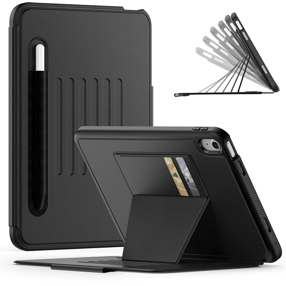 iPad 11" (2025) / iPad 10.9" (2024 / 2022) - Tech-Protect Flip Cover m. Kortholder & Pencil Holder - Sort