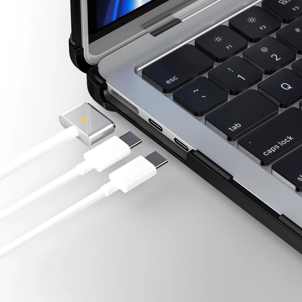 MacBook Air 13" M2 / M3 / M4 (2022 - 2025) - Tech-Protect SmartShell Pro Cover - Sort / Gennemsigtig