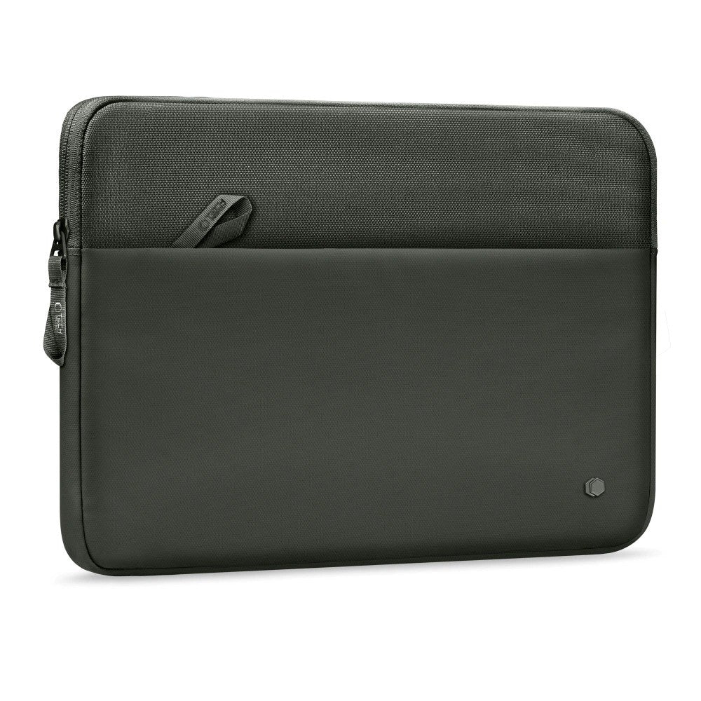 Tech-Protect MacBook / Laptop 13-14" Beskyttende Sleeve med Lomme - Foret Inderside - Mørkegrøn