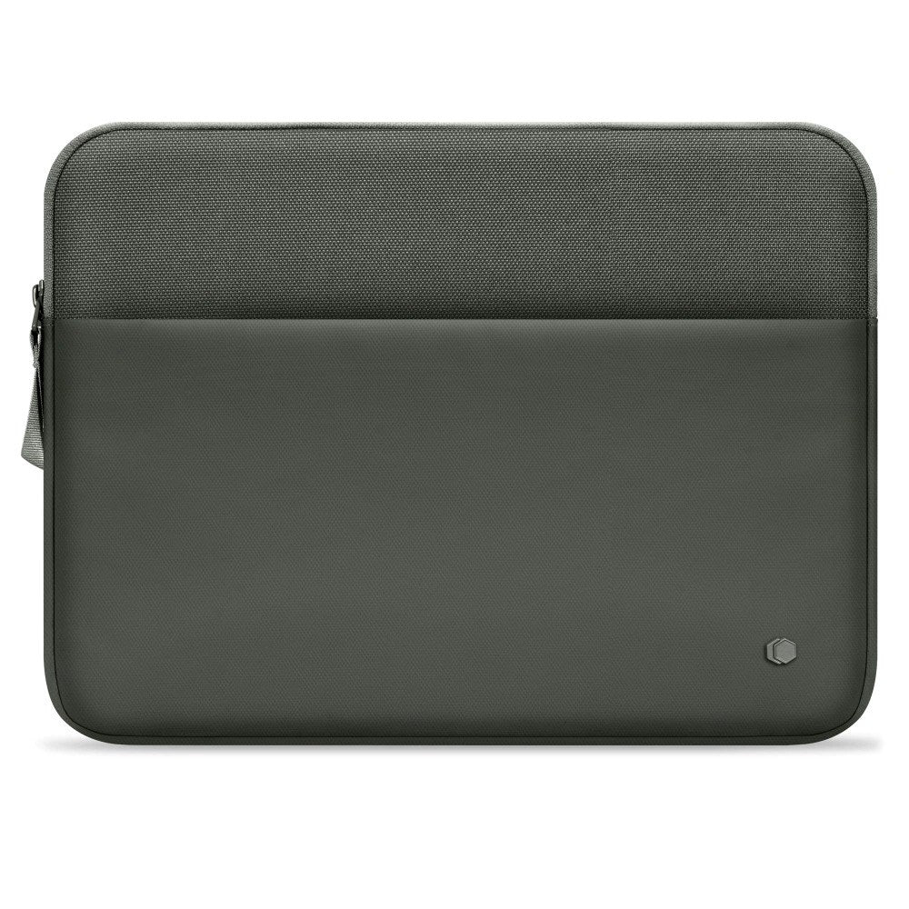 Tech-Protect MacBook / Laptop 13-14" Beskyttende Sleeve med Lomme - Foret Inderside - Mørkegrøn