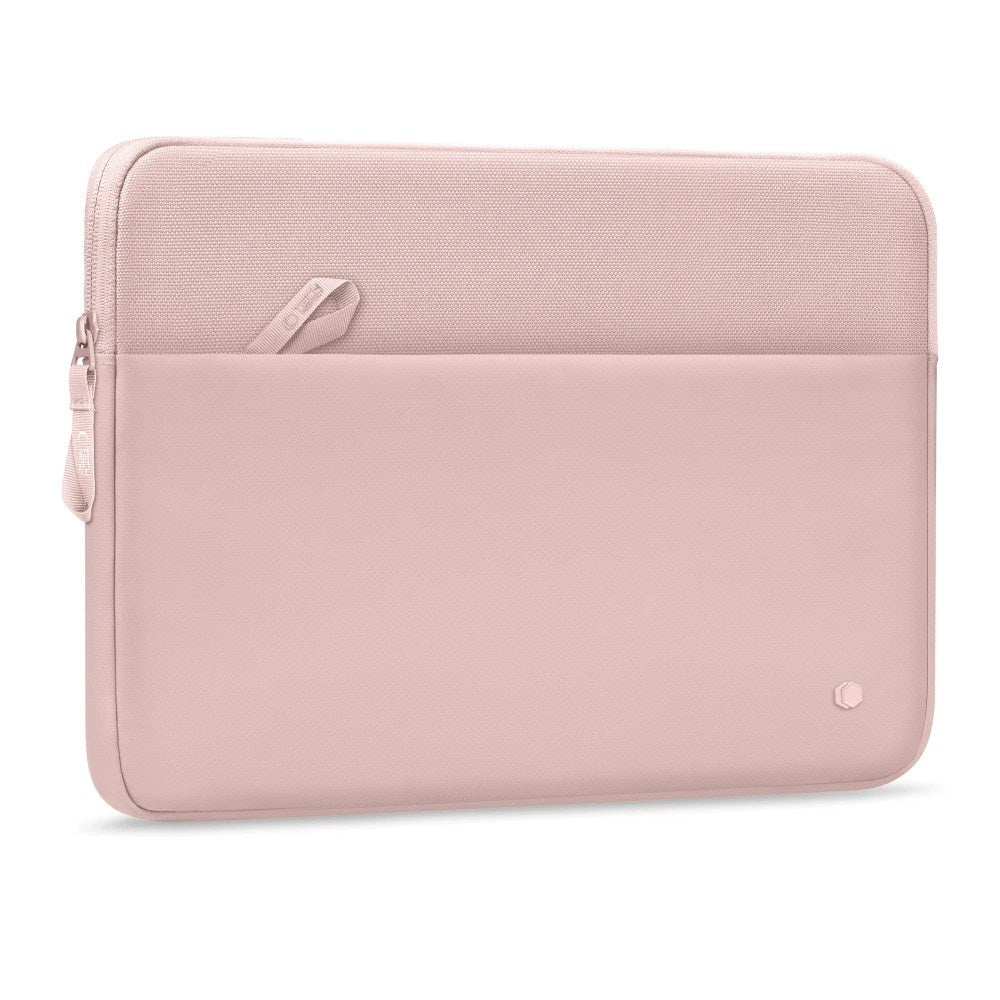 Tech-Protect MacBook / Laptop 15-16" Beskyttende Sleeve med Lomme - Foret Inderside - Lyserød