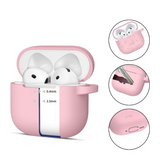 Tech-Protect Apple AirPods 4 silikondeksel m. Karabinkrok - Rosa