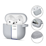 Tech-Protect Apple AirPods 4 silikondeksel m. Karabinhage - Grå