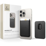 Tech-Protect MagWallet Magnetisk og Imiteret Læderkortholder - MagSafe Kompatibel - Sort