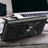 Xiaomi 14T Pro Tech-Protect Camshield Cover m. Magnetisk fingerring og stativfunksjon - svart