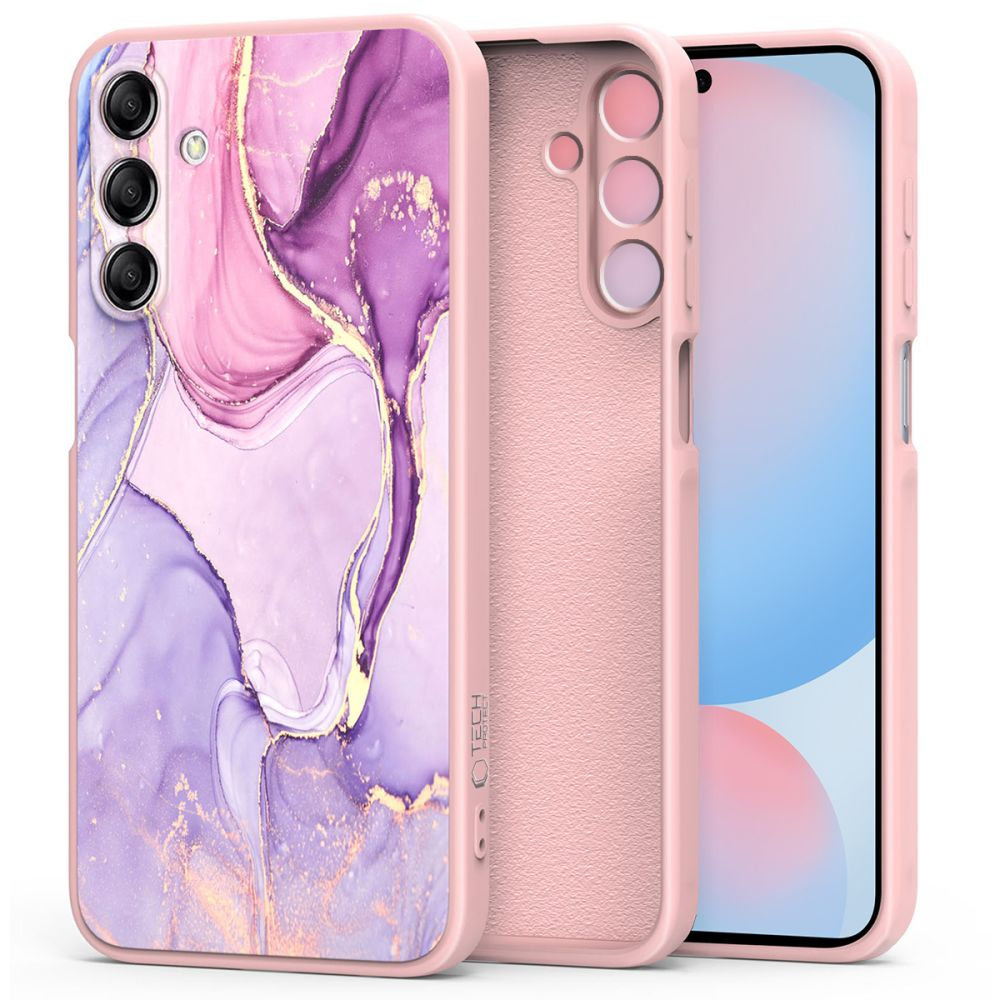 Samsung Galaxy S24 FE - Tech-Protect Icon - Silikondeksel - Rosa marmor