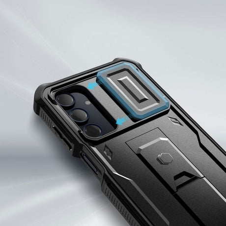 Samsung Galaxy A16 (4G/5G) Tech-Protect Kevlar Pro Hard Plastic Bakdeksel m. Skjermbeskytter &amp; Stativ - Svart