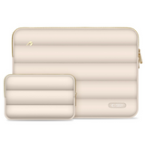 MacBook / Laptop 15-16" - Tech-Protect Puffy - Sleeve m. Small Bag - Beige