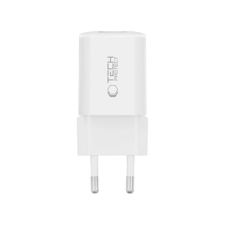 Tech-Protect 33W Vægoplader - 1x USB-A / 1x USB-C - Hvid